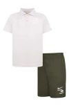 3 Brand Kids' Polo Shirt & Mesh Shorts Set In Desert Sand