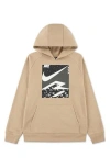 3 Brand Kids' Pop 3b Pullover Hoodie In Brown