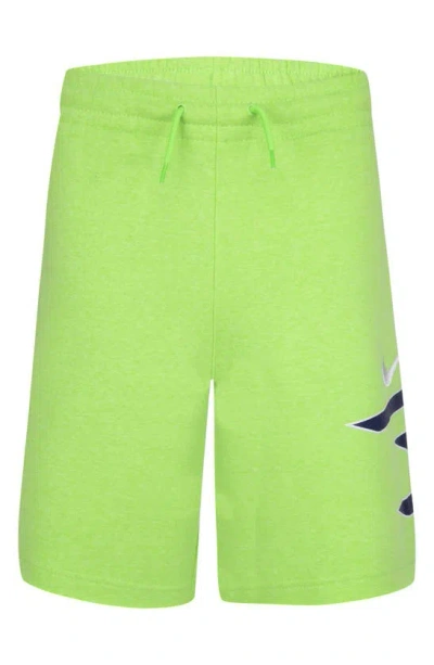 3 Brand Kids' Rwb Zone Fleece Shorts In Green Strike Heather