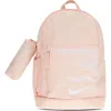 3 Brand Kids' Swoosh Backpack With Pencil Case In Washed Coral