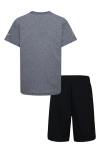 3 Brand Kids' Three X Three Dri-fit Tee & Shorts Set In Carbon Heather