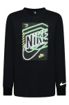 3 Brand Kids' Three X Three Long Sleeve T-shirt In Black