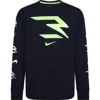 3 Brand Kids' Ticker Tape Long Sleeve Graphic T-shirt In Black