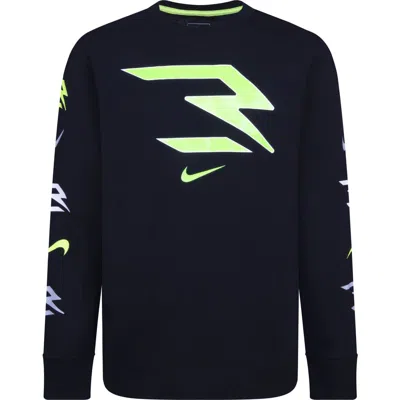 3 Brand Kids' Ticker Tape Long Sleeve Graphic T-shirt In Black