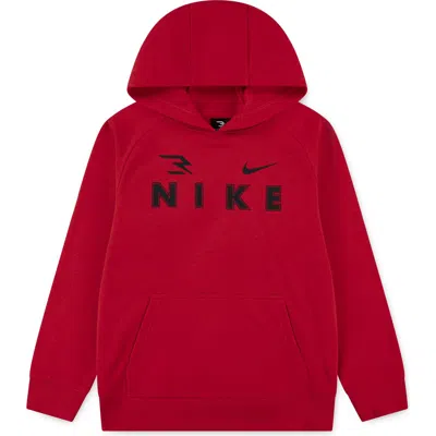 3 Brand Kids' Triple Logo Hoodie In Red