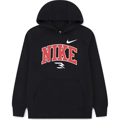 3 Brand Kids' Varsity Logo Graphic Hoodie In Black