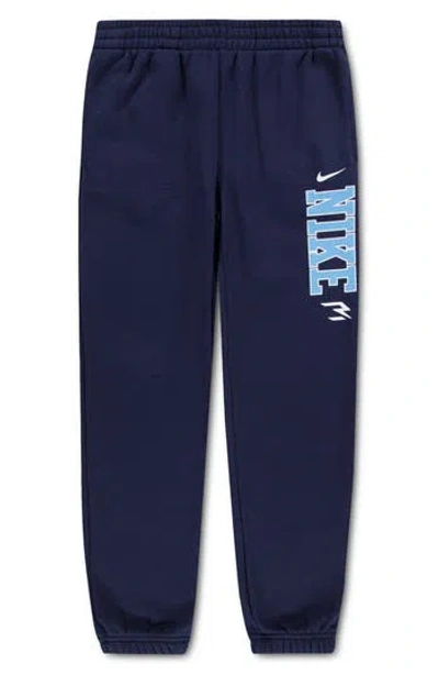 3 Brand Kids' Vertical Logo Fleece Joggers In Blue