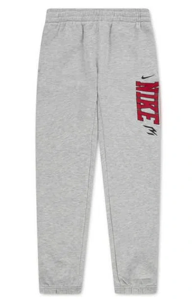 3 Brand Kids' Vertical Logo Fleece Joggers In Gray