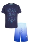 3 Brand Kids' Why Not You Graphic T-shirt & Shorts Set In Obsidian