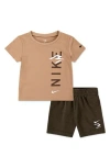 3 Brand Babies'  Vertical Graphic T-shirt & Shorts Set In Hemp