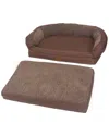 3 Dog Pet Supply Ez Wash Fleece Memory Foam Dog Bed In Chocolate