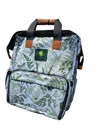 3 LITTLE DINOS FERN DIAPER BACKPACK IN PURPLE/GREEN
