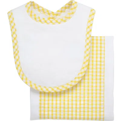 3 Marthas Kids'  Big Check Drooler Bib & Burp Set