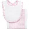 3 Marthas Kids'  Big Check Drooler Bib & Burp Set