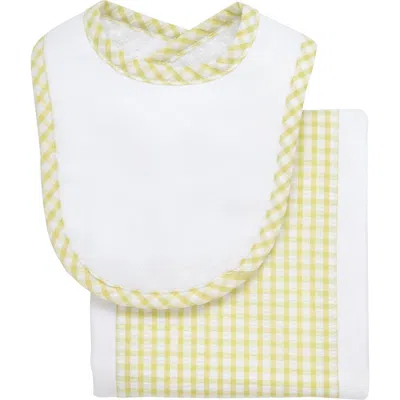 3 Marthas Kids'  Big Check Drooler Bib & Burp Set