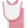 3 Marthas Kids'  Big Check Drooler Bib & Burp Set