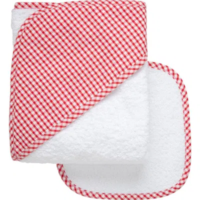 3 Marthas Big Check Hooded Towel & Washcloth Set