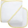 3 Marthas Kids'  Big Check Trim Hooded Towel & Washcloth Set