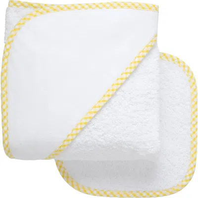 3 Marthas Kids'  Big Check Trim Hooded Towel & Washcloth Set