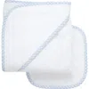 3 Marthas Big Check Trim Hooded Towel & Washcloth Set