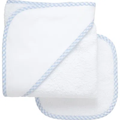 3 Marthas Kids'  Big Check Trim Hooded Towel & Washcloth Set