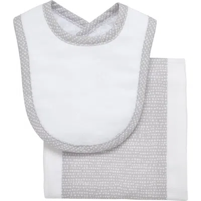 3 Marthas Kids'  Dot Drooler Bib & Burp Set In Gray