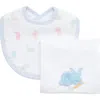 3 Marthas Kids'  Playful Pals Basic Bib & Burp Boxed Set In White
