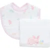 3 Marthas Kids'  Playful Pals Basic Bib & Burp Boxed Set In White