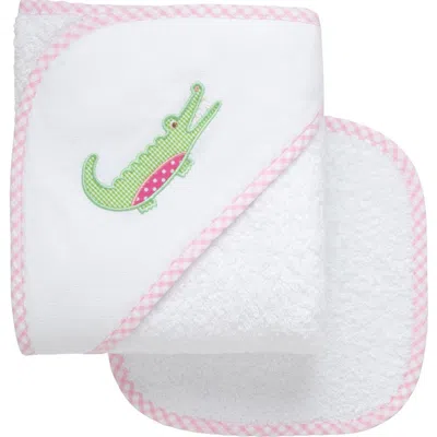 3 Marthas Playful Pals Hooded Towel & Washcloth Set