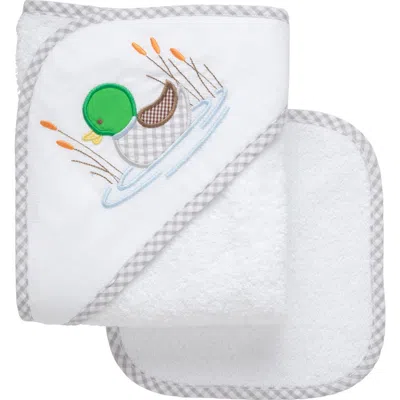 3 Marthas Kids'  Playful Pals Hooded Towel & Washcloth Set