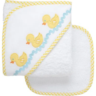 3 Marthas Playful Pals Hooded Towel & Washcloth Set