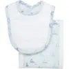 3 Marthas Print Drooler Bib & Burp Set