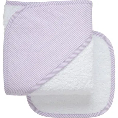 3 Marthas Seersucker Stripe Hooded Towel & Washcloth Set