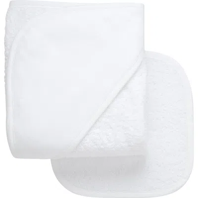 3 Marthas Kids'  Seersucker Stripe Trim Hooded Towel & Washcloth Set