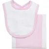 3 Marthas Small Check Drooler Bib & Burp Set