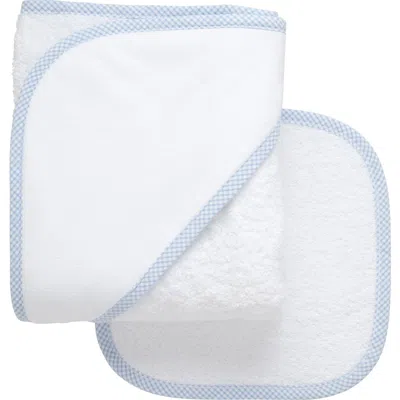 3 Marthas Kids'  Small Check Trim Hooded Towel & Washcloth Set