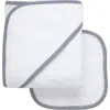 3 Marthas Small Check Trim Hooded Towel & Washcloth Set