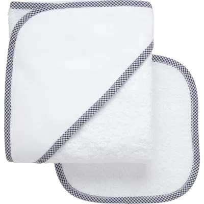 3 Marthas Kids'  Small Check Trim Hooded Towel & Washcloth Set