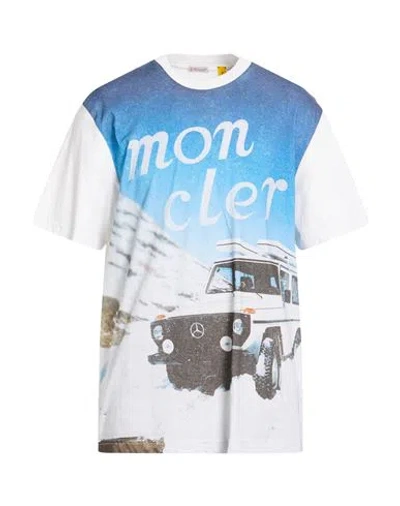 3 Moncler X Mercedes Benz Man T-shirt Blue Size L Cotton