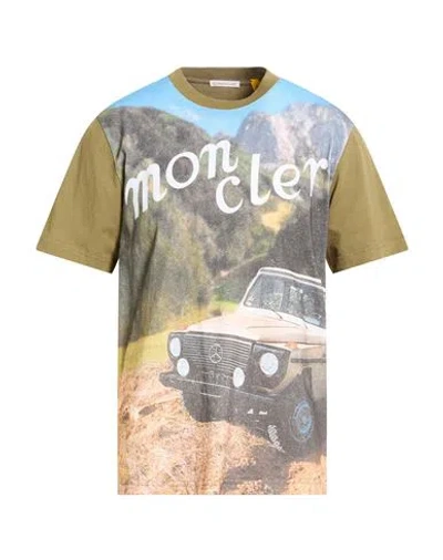 3 Moncler X Mercedes Benz Man T-shirt Military Green Size M Cotton