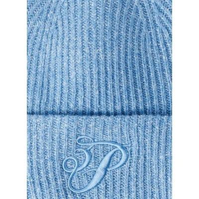 3 Paradis Bonnet En Laine Mérinos Et Soie In Blue