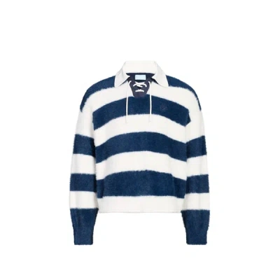 3 Paradis Pull Ample À Rayures In Blue