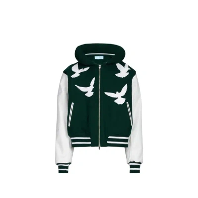 3 Paradis Veste Universitaire À Col Rembourré En Laine In Green