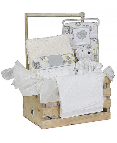 3 Stories Trading Baby Boys' & Baby Girls' Necessities Baby Shower Wardrobe Gift Crate, 16 Piece Set In White