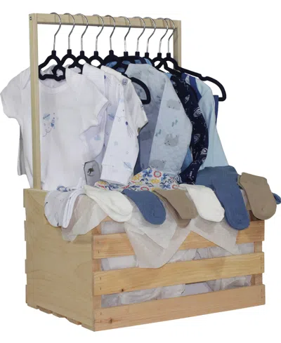 3 Stories Trading Baby Boys' First Years Baby Shower Gift Crate, 38-piece Set In Blue