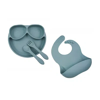 3 Stories Trading Company Babies Silicone Tableware Set - 4 Pieces In Blue