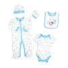3 Stories Trading Company Baby 5-pc.layette Set In Blue