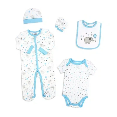 3 Stories Trading Company Baby 5-pc.layette Set In Blue