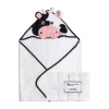 3 Stories Trading Company Baby Animal Towel With 4 Wash Cloths 5-pc. In White
