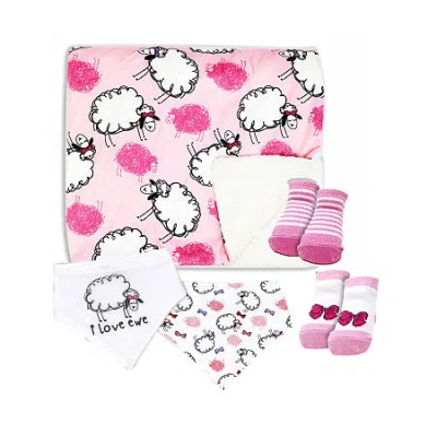 3 Stories Trading Company Baby Boys And Girls 5 Piece Blanket Set In Pink